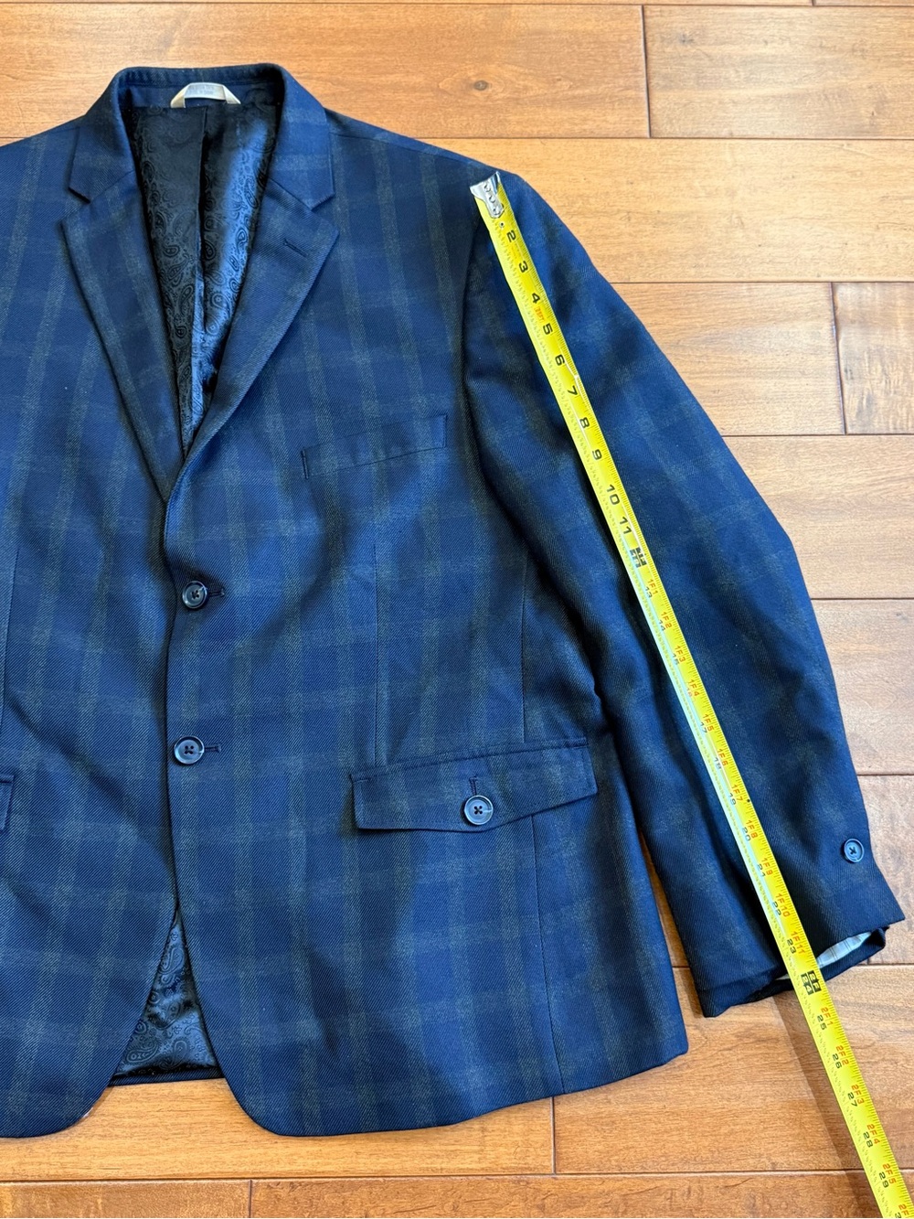 Originals 1926 Haggar Blue Tartan Plaid 2-Button Single Breasted 44S - Picture 12 of 12